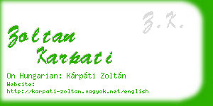 zoltan karpati business card